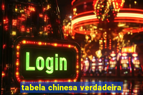 tabela chinesa verdadeira